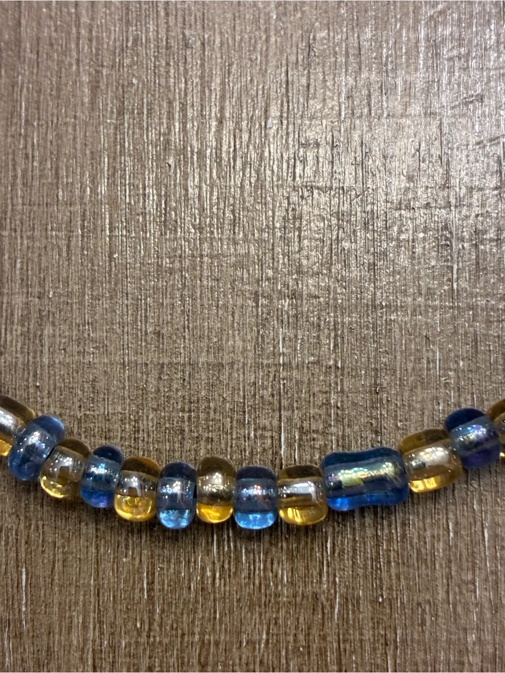 Handcrafted Blue and Gold Glass Bead Bracelet - Women Jewelry